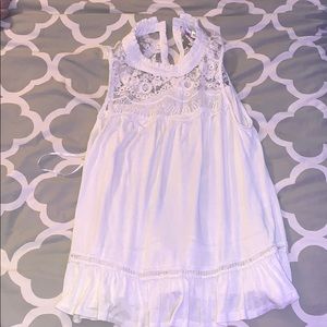 White Flowy Tank Top